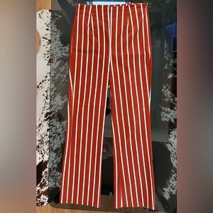F21 Contemporary Cropped Pants - Rust & White Stripes | Sz: M